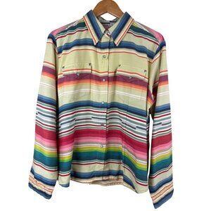 VTG Tasha Polizzi T.P. Saddle Blanket Women's Shirt Western Pearl Snap Large